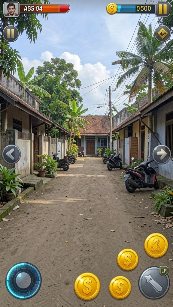 Tangkapan layar menunjukkan karakter utama dalam misi.