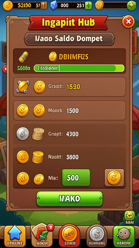 Berbagai karakter dan item yang dapat dipilih.