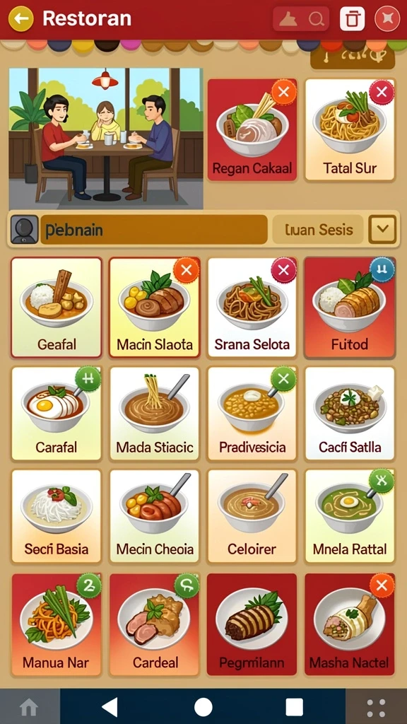 Karakter dengan desain yang unik dan menarik.
