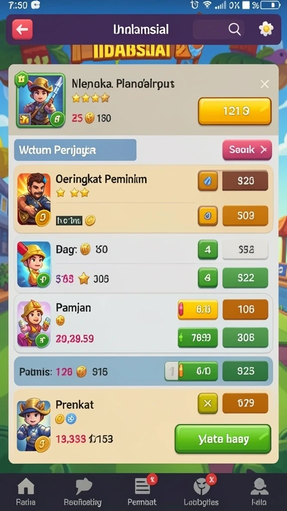 Karakter unik dengan keterampilan yang beragam.