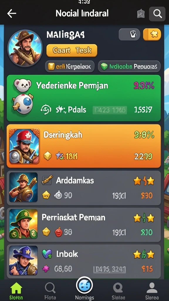 Tampilan awal yang menarik perhatian dengan karakter ceria.