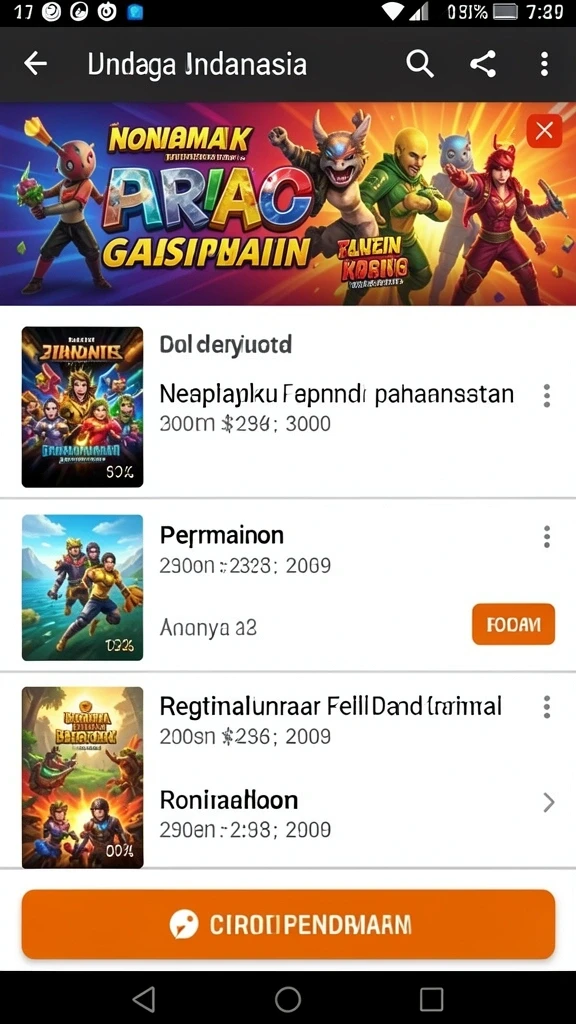 Menu permainan yang intuitif dan mudah digunakan.
