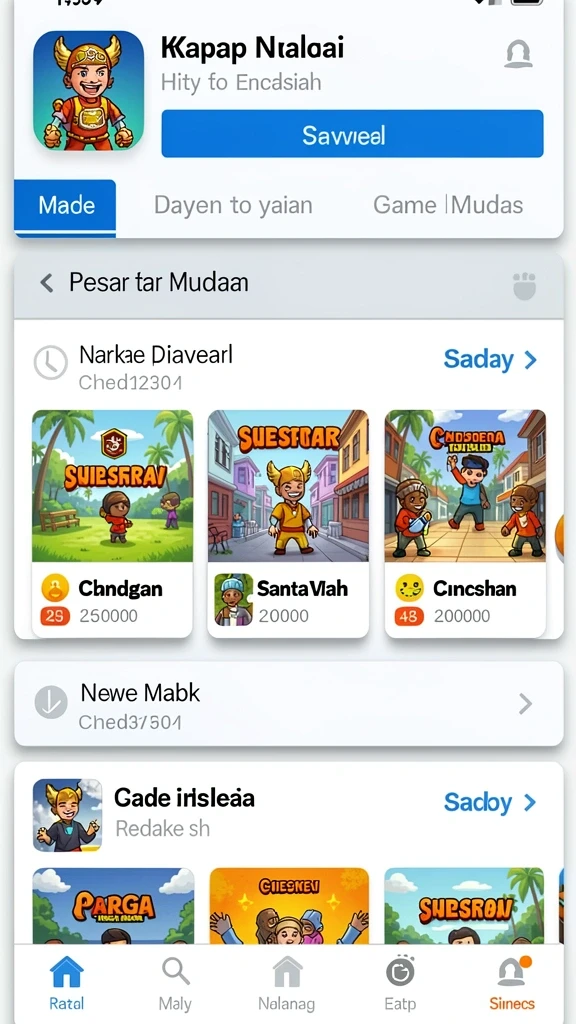 Tampilan awal aplikasinya yang menarik dan colorful.