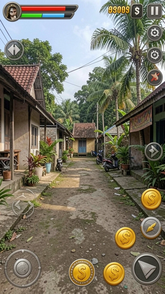 Screenshot menunjukkan karakter utama dalam aksi pertarungan.